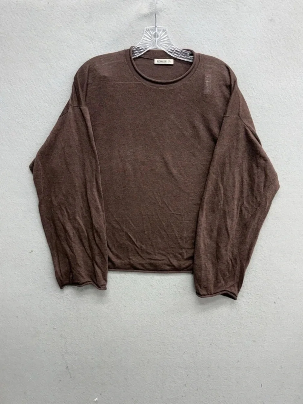 Buck Mason Brown Crewneck Long Sleeve Tee